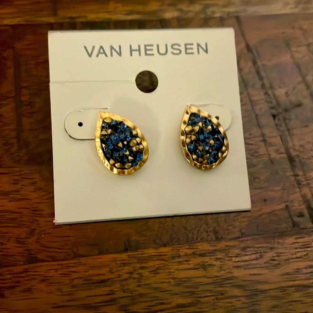 Van Hausen Fashion Gold Tone and Druzy Quartz Style Earrings 👂 💎💜